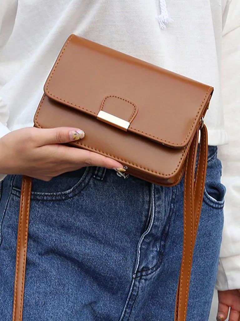 PU Flap Shoulder Bag