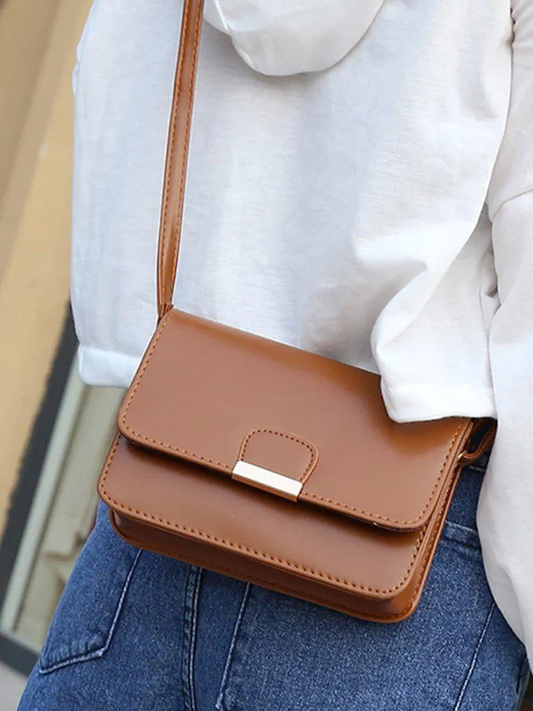 PU Flap Shoulder Bag