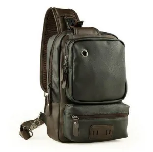 PU Leather Men Sport Bags Male Travel Chest Bag