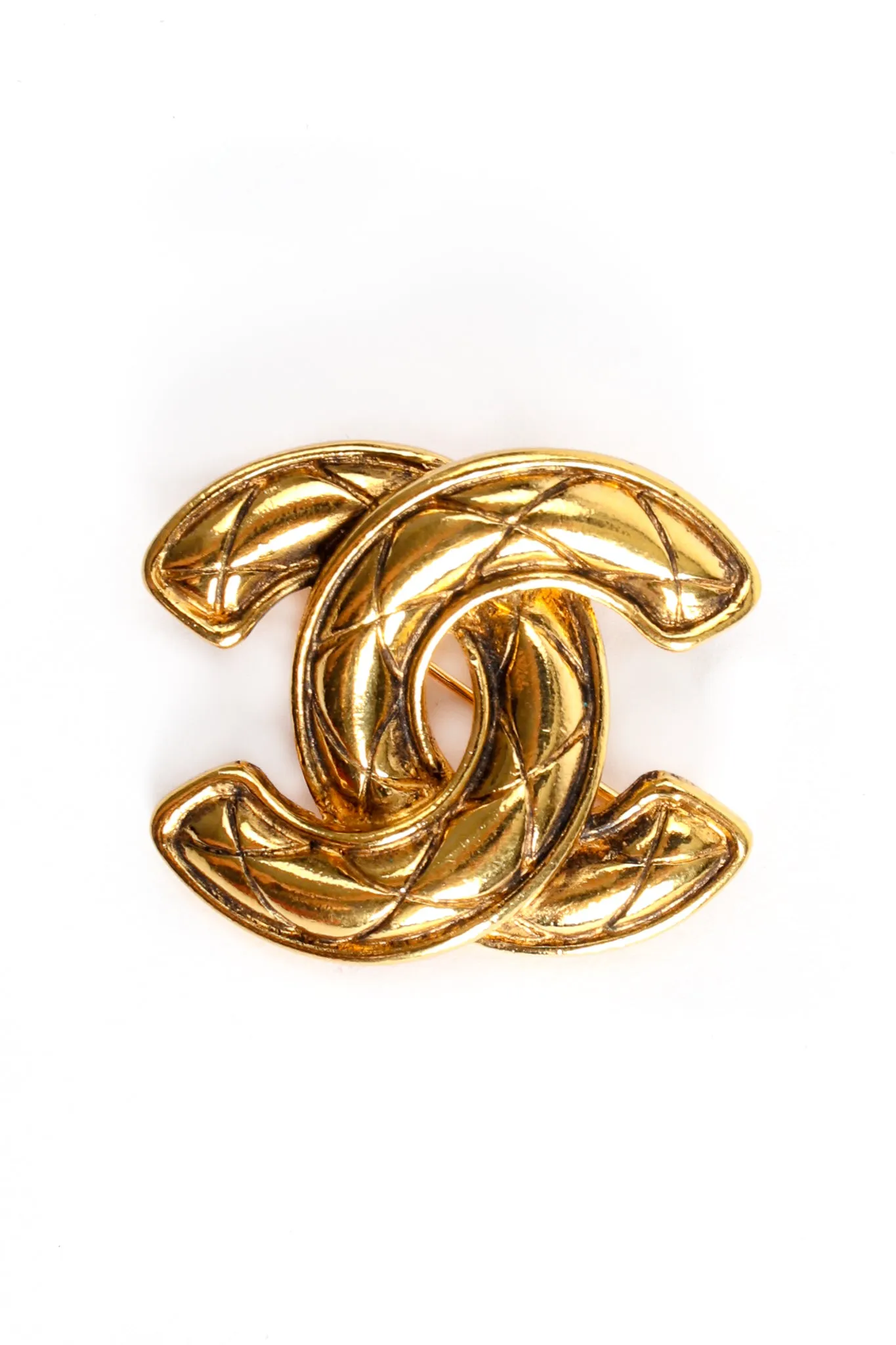 Quilted Interlocking CC Logo Brooch