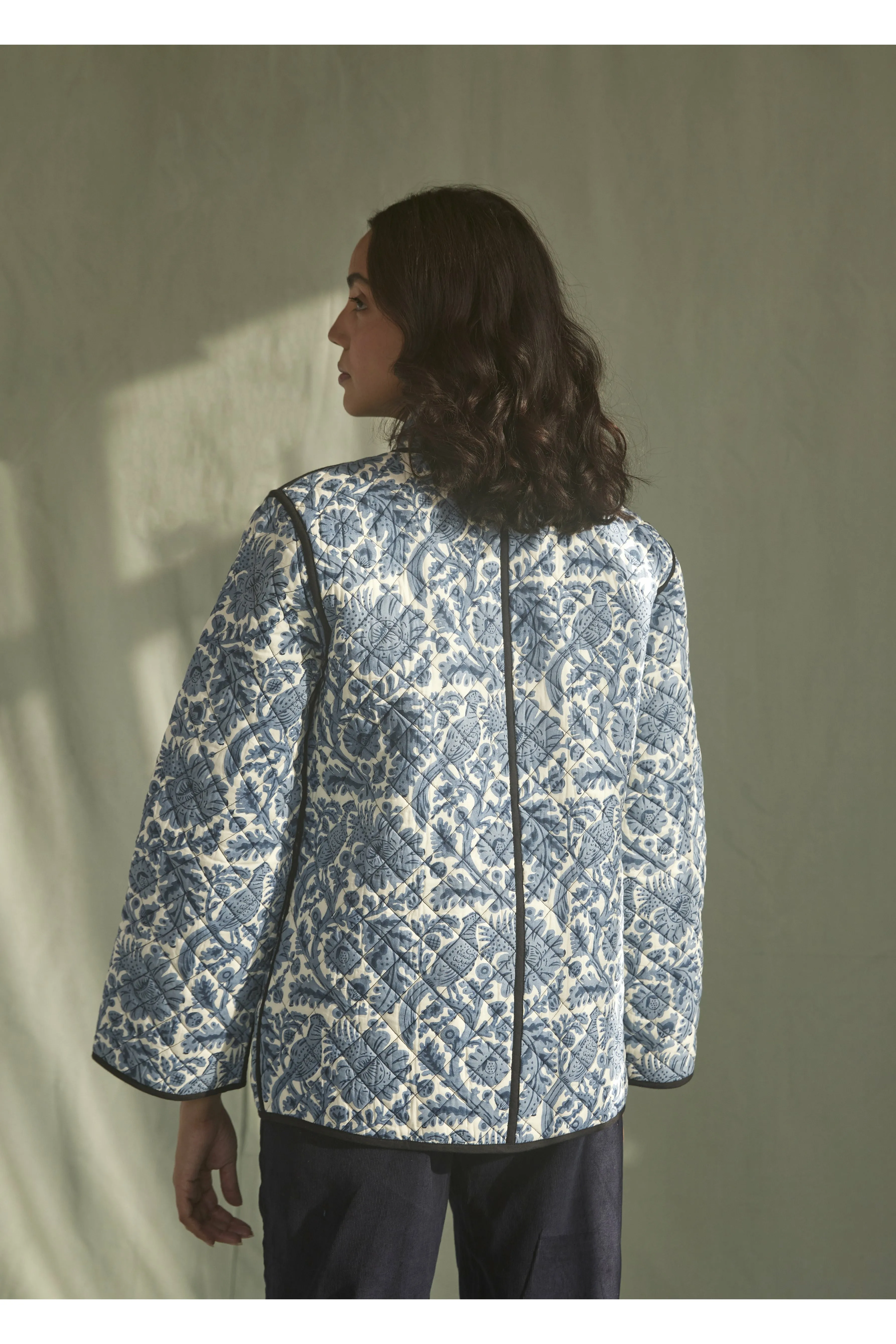 Quilted Jacket in Blue Pheasant