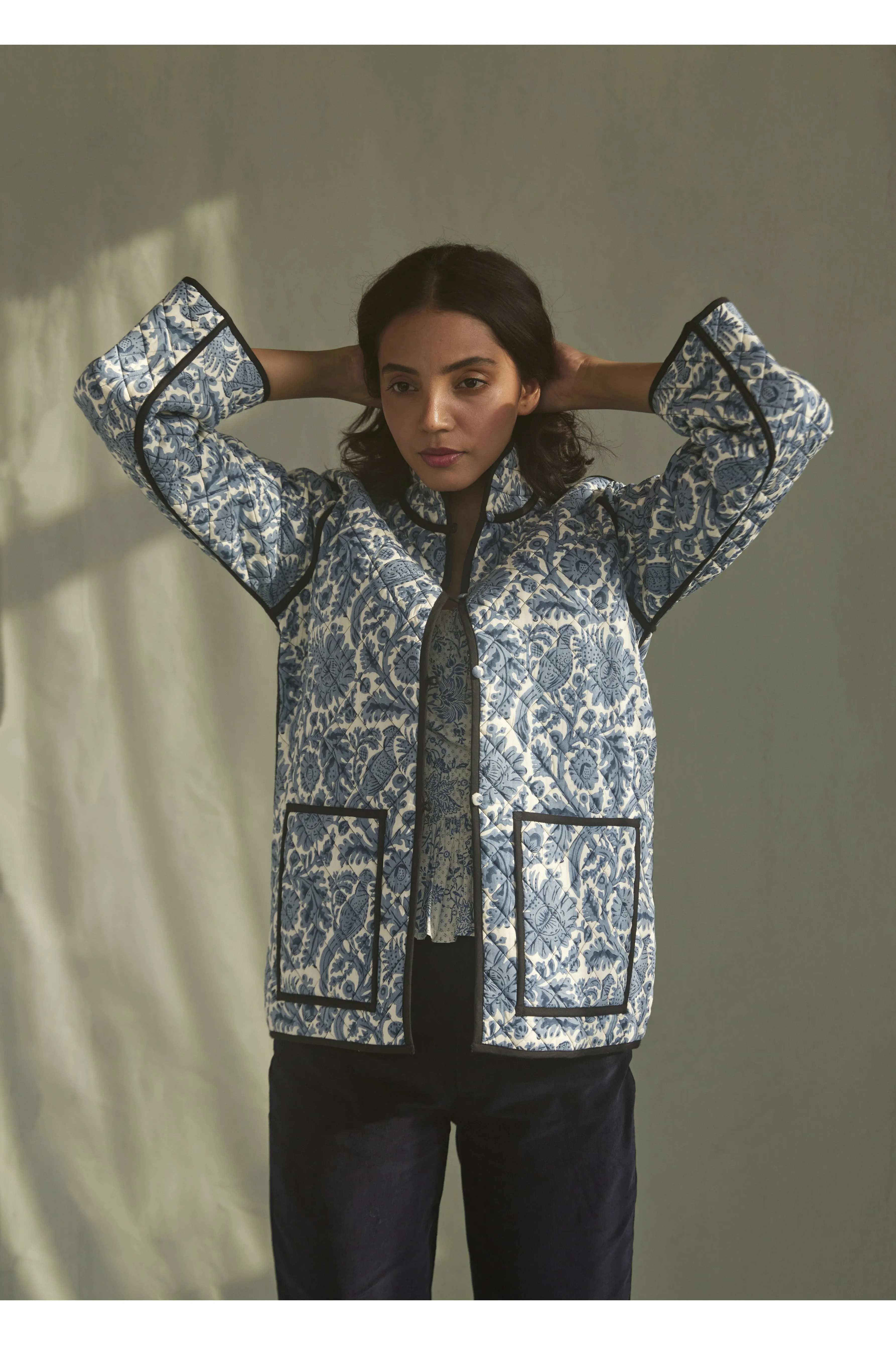 Quilted Jacket in Blue Pheasant