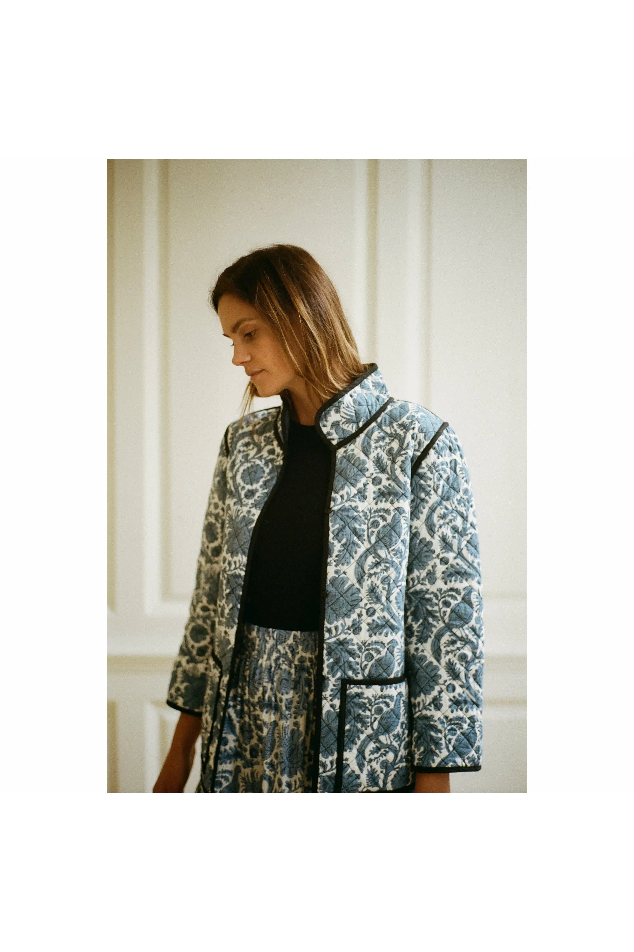 Quilted Jacket in Blue Pheasant