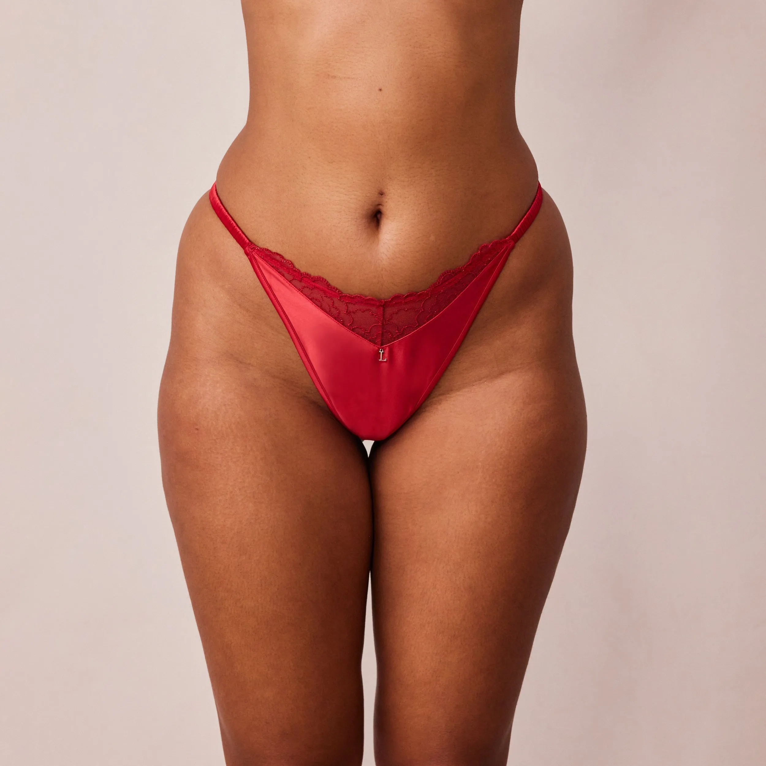 Quilted Lace G-string - Bordeaux