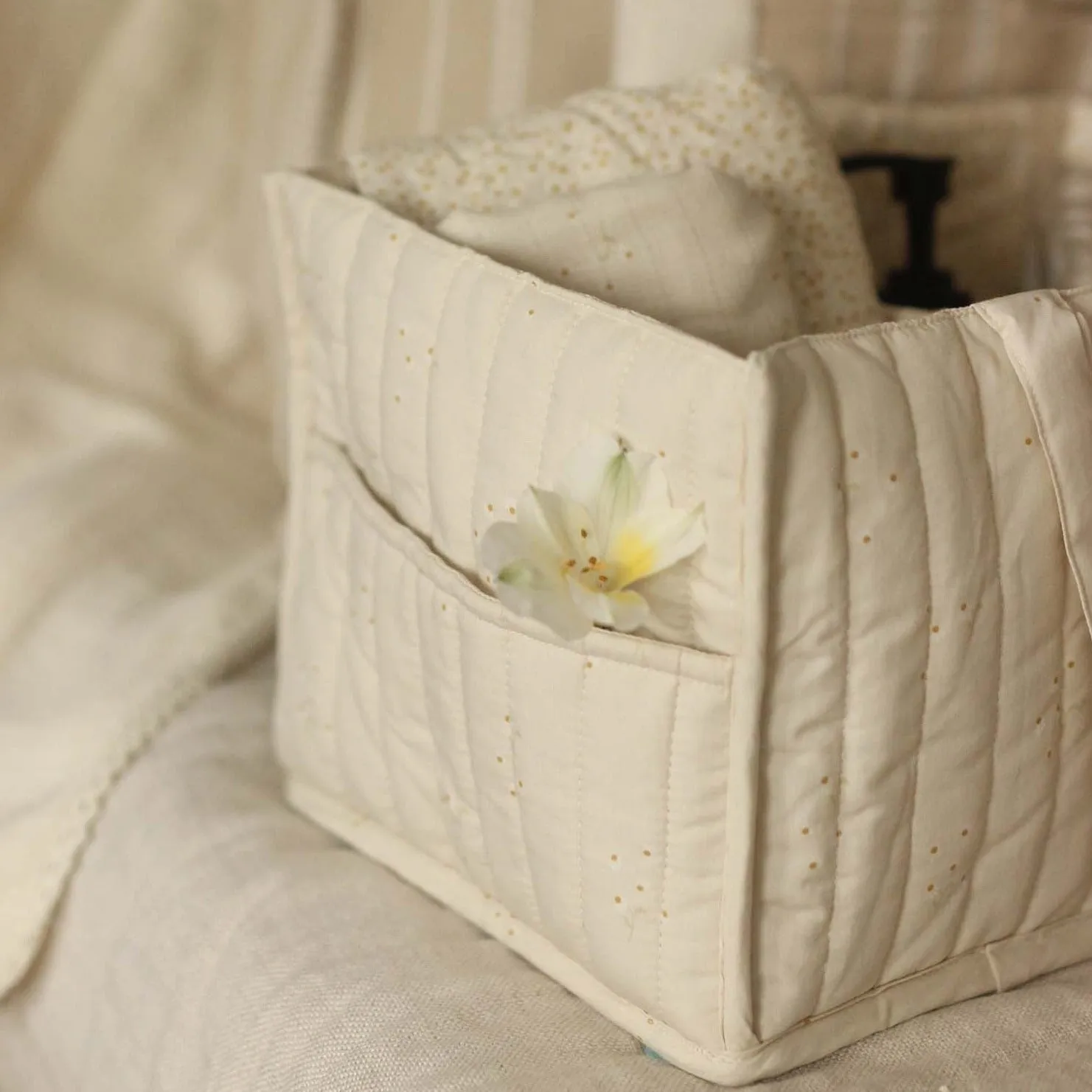 Quilted Nappy Baby Organiser Caddy (Wild Chamomile)