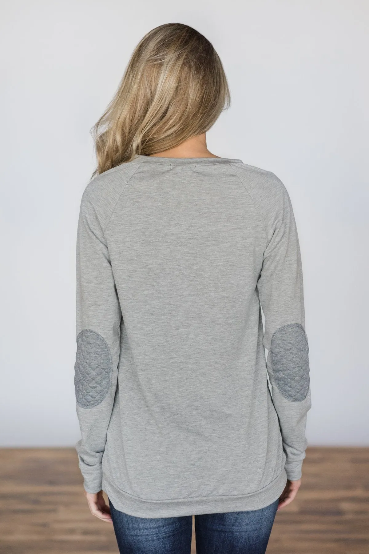 Quilted Romance Floral Top ~ Grey