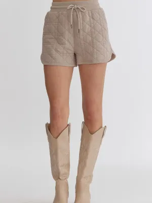 Quilted Shorts - Taupe
