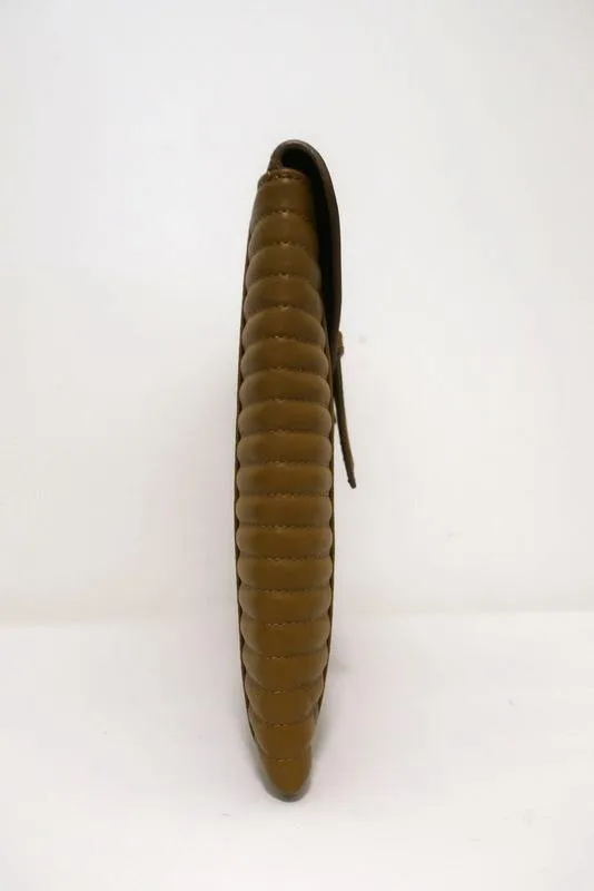 Reece Hudson Bowery Oversized Clutch Caramel Leather NEW