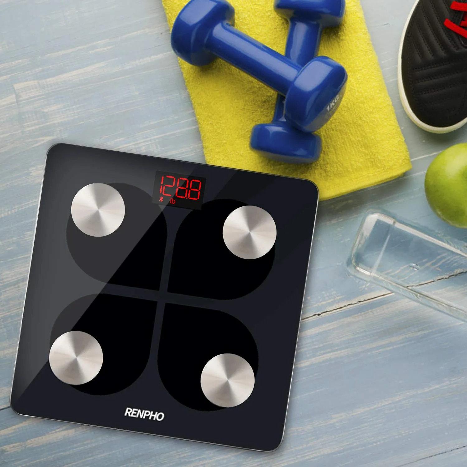 RENPHO Bluetooth Body Fat Smart Scale USB Rechargeable Digital Bathroom Weight Scale Body Fat Monitor with Smartphone App, 396 lbs