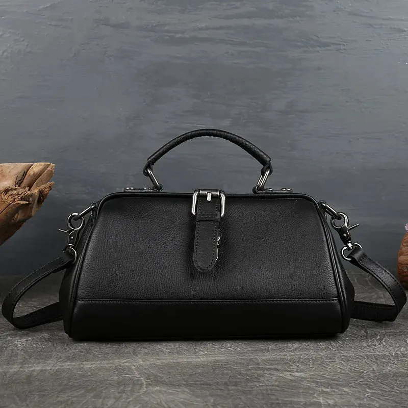 Retro Women's Wide Mouth Handbag Crossbody Bag - Black/Brown/Coffee/Red