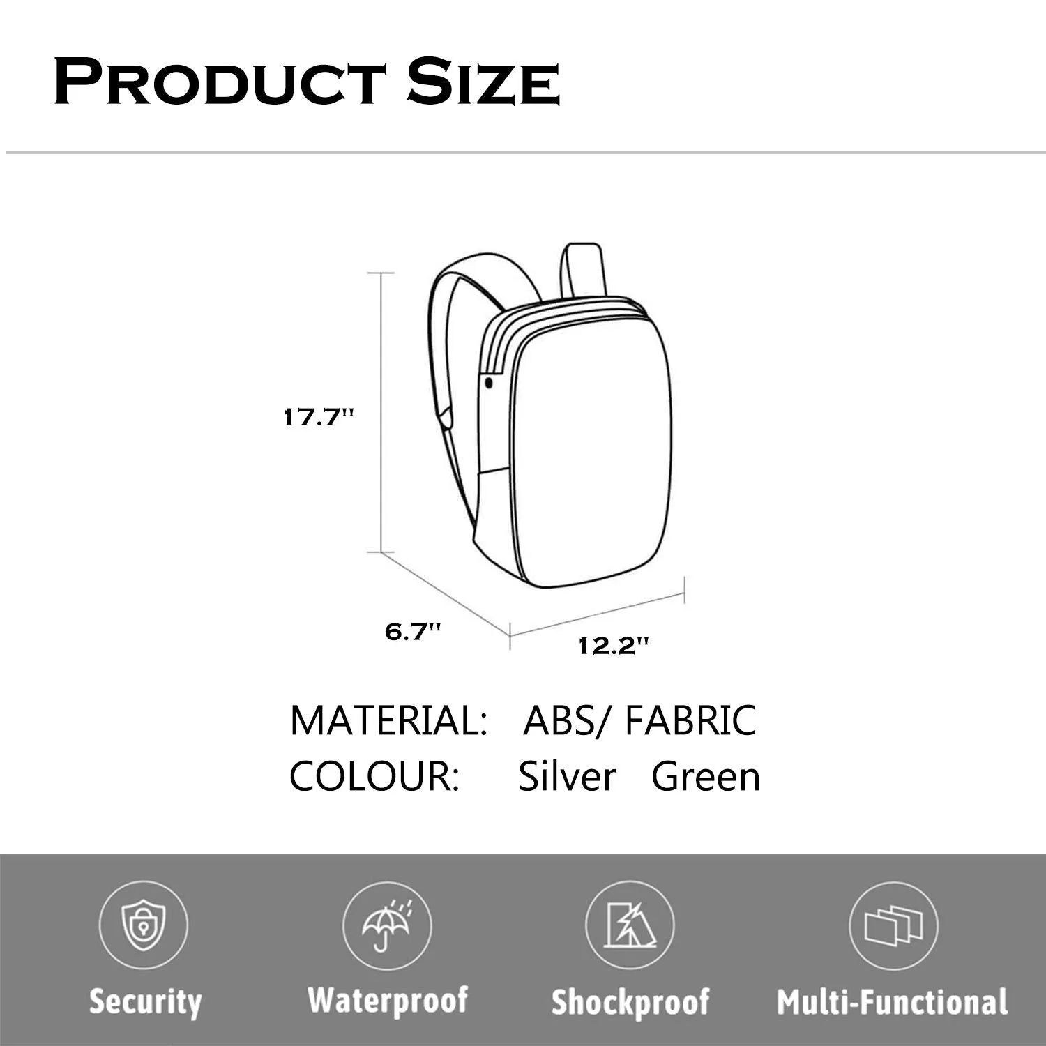 ROCKROOSTER ARCH Travel Backpack, Hard Shell Laptop Bag for Men and Women, College Backpack Anti Theft Waterproof Shaping Backpack A2