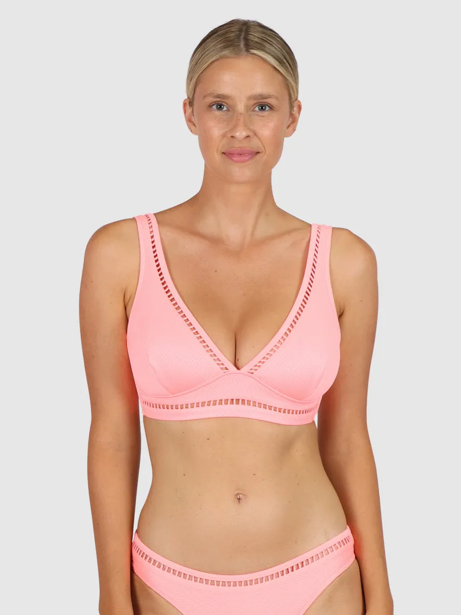 Rococco D/DD Longline Bra in Coral Sea