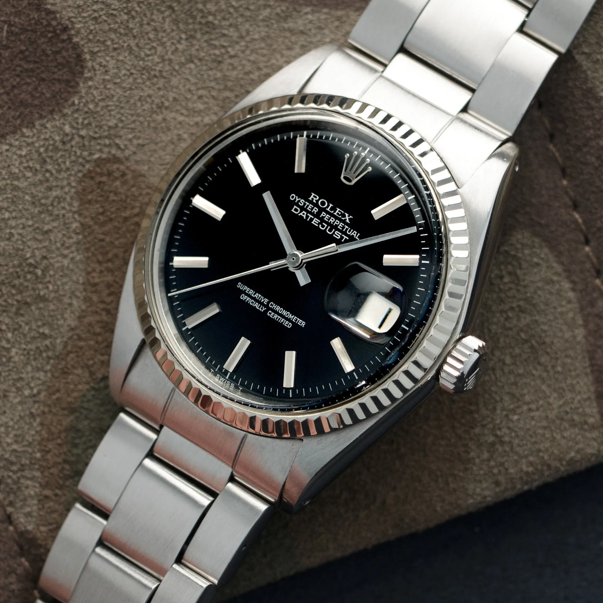 Rolex Datejust Silver Gilt Dial Watch Ref. 1601