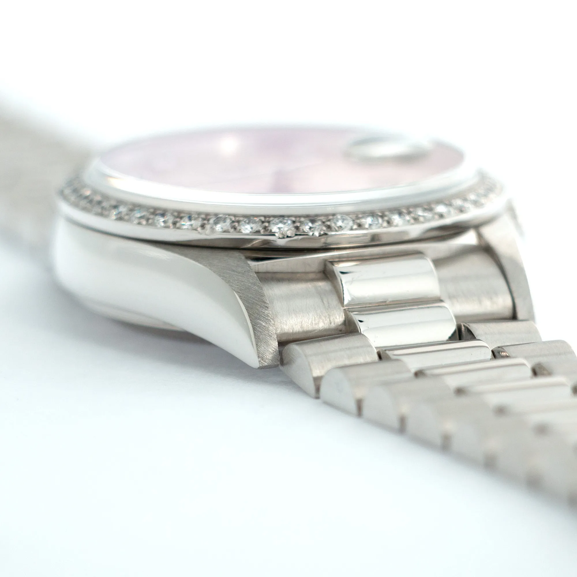 Rolex Platinum Day-Date Ref 18046 with Diamond Bezel and Diamond Dial
