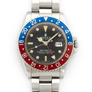 Rolex Steel Pepsi GMT-Master Watch Ref. 1675, Circa 1976