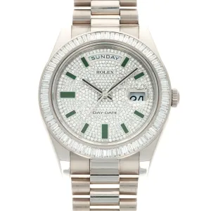Rolex White Gold Day-Date Baguette Diamond Watch Ref. 218399