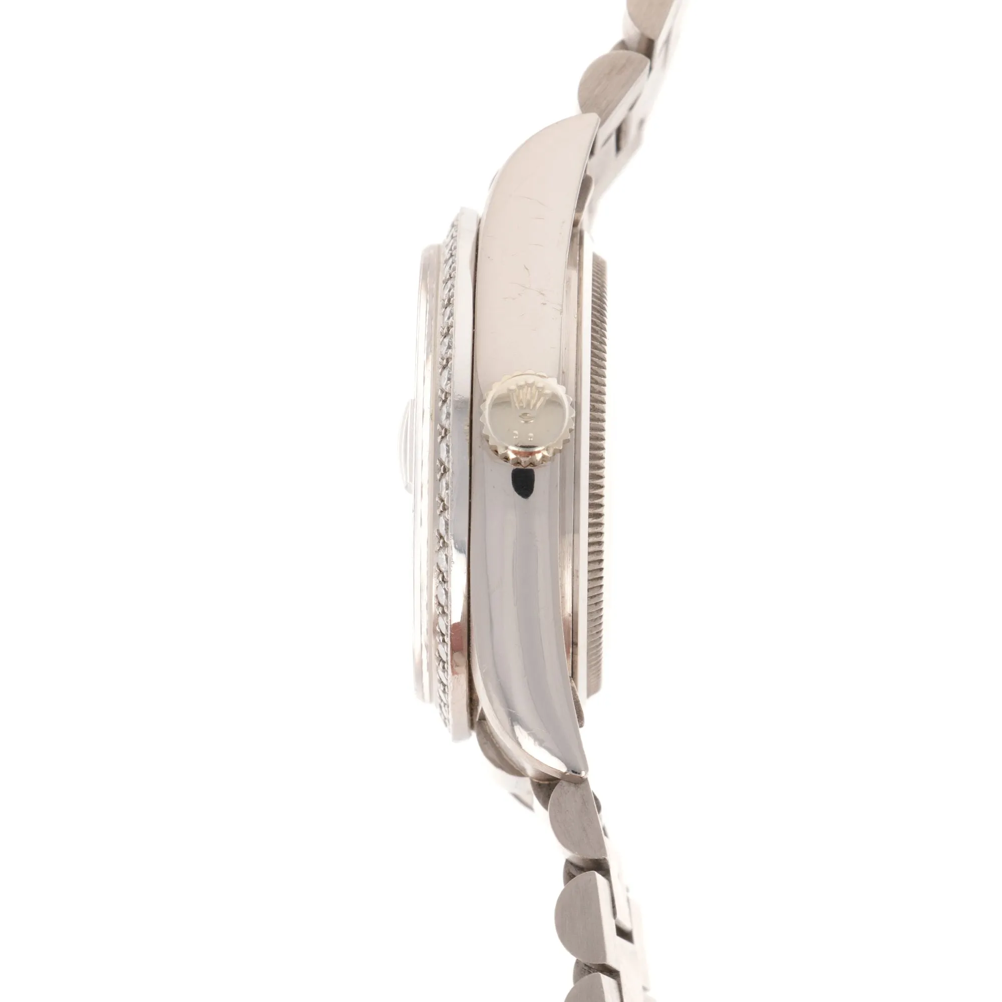 Rolex White Gold Day-Date Diamond Watch Ref. 18049