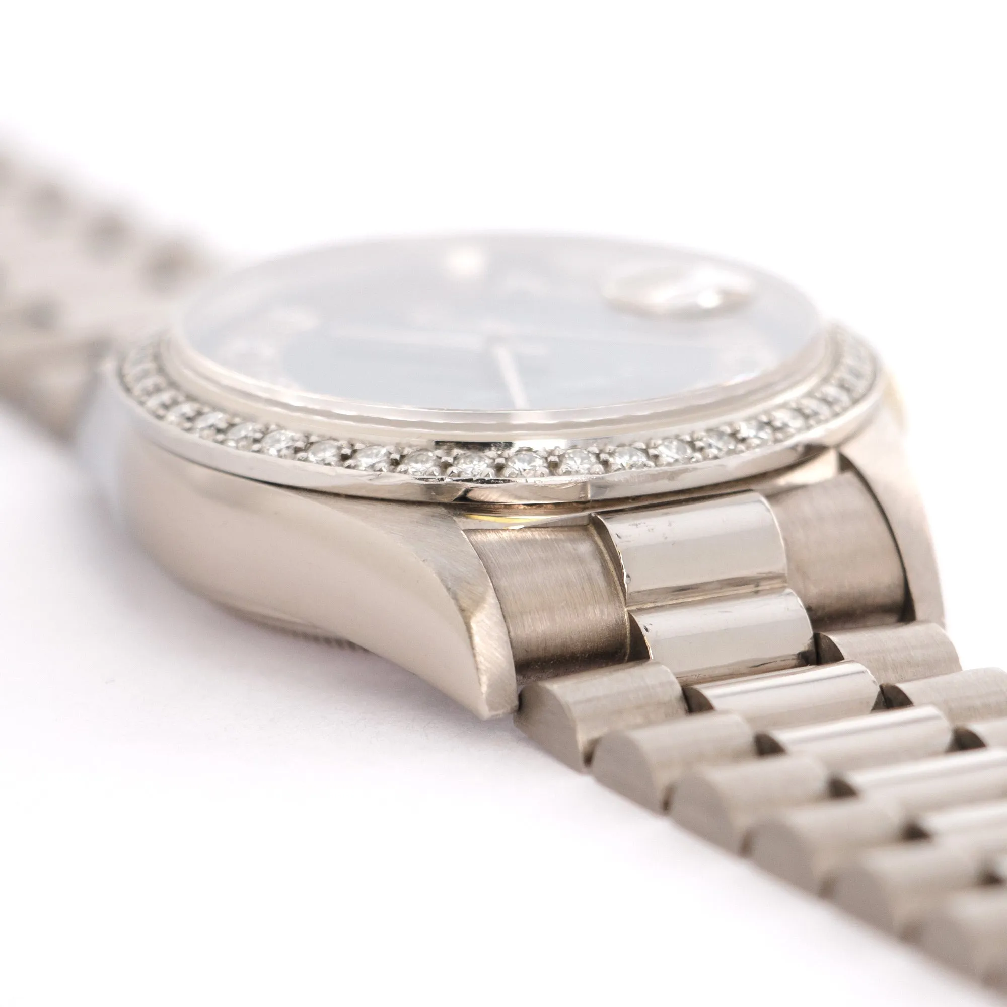 Rolex White Gold Day-Date Diamond Watch Ref. 18049