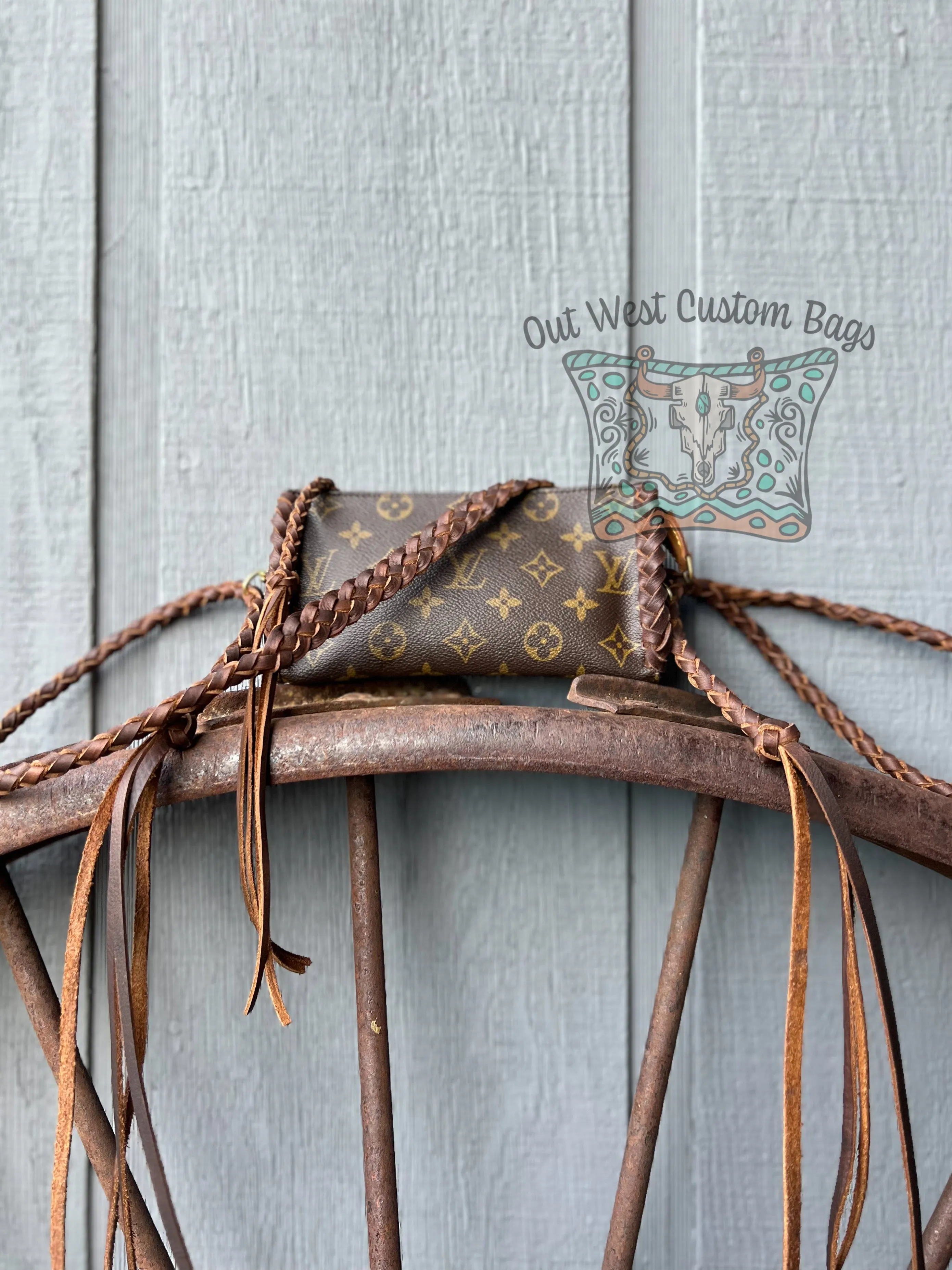RTS Out West GM Pouch Crossbody Revamped Leather Braiding