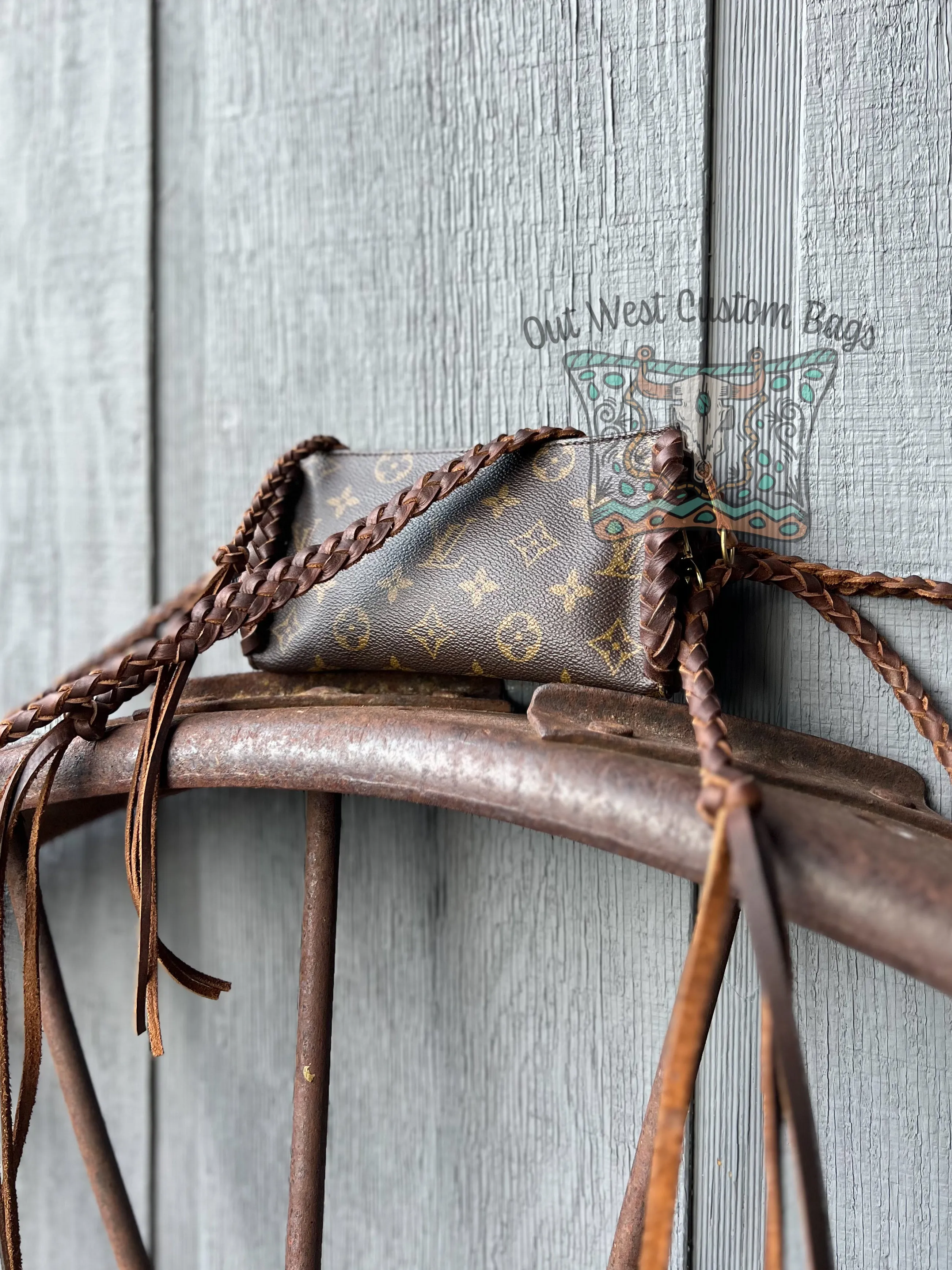RTS Out West GM Pouch Crossbody Revamped Leather Braiding