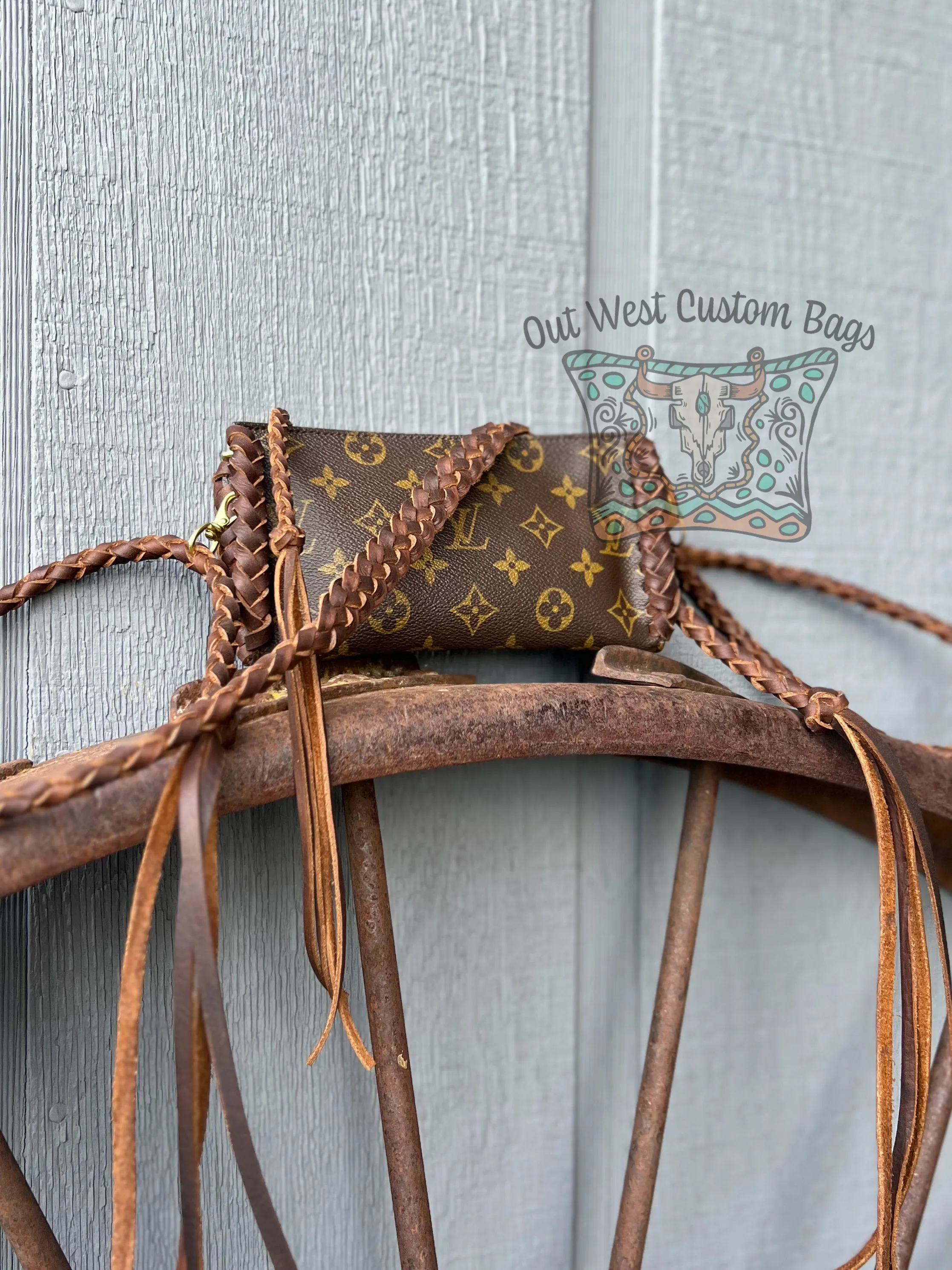 RTS Out West GM Pouch Crossbody Revamped Leather Braiding