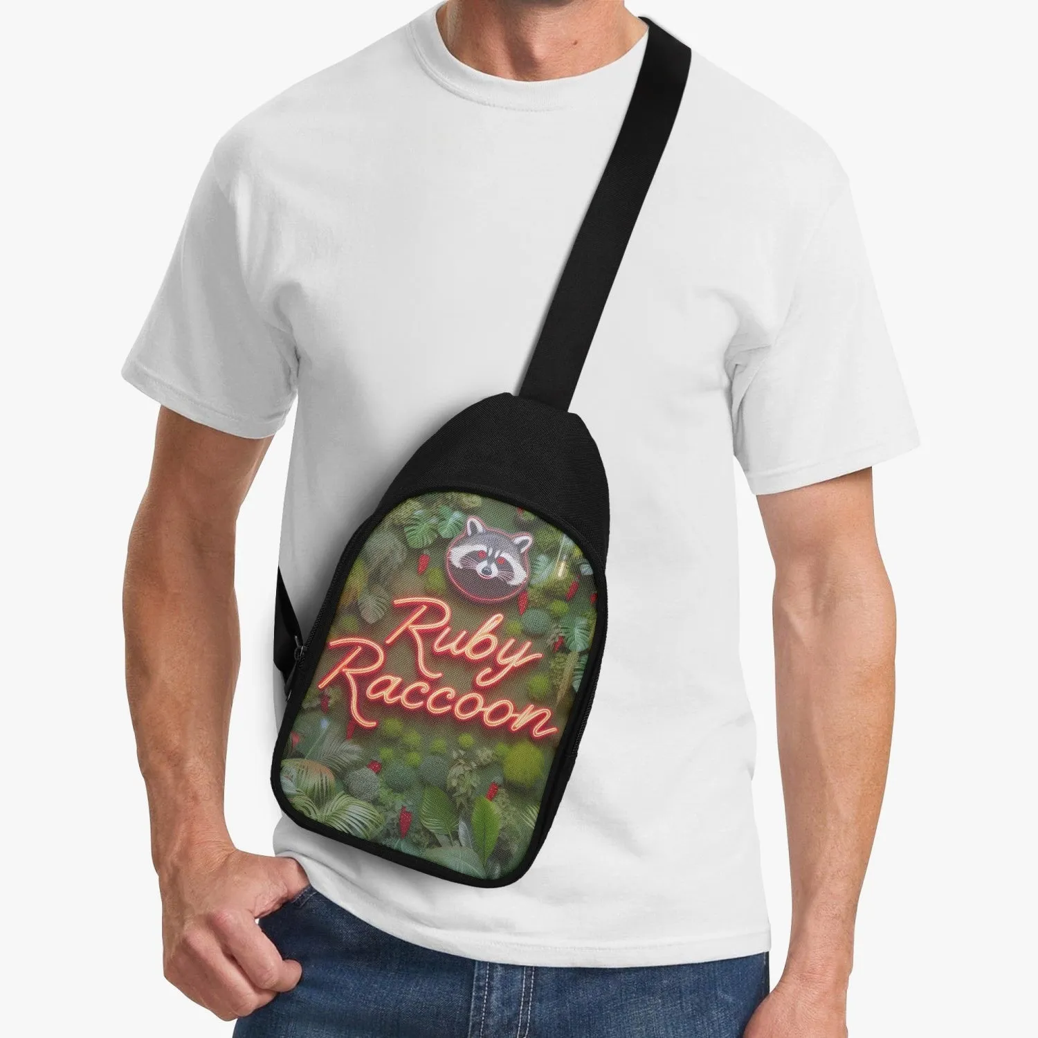 Ruby Raccoon Wall of Green - Chest Bag