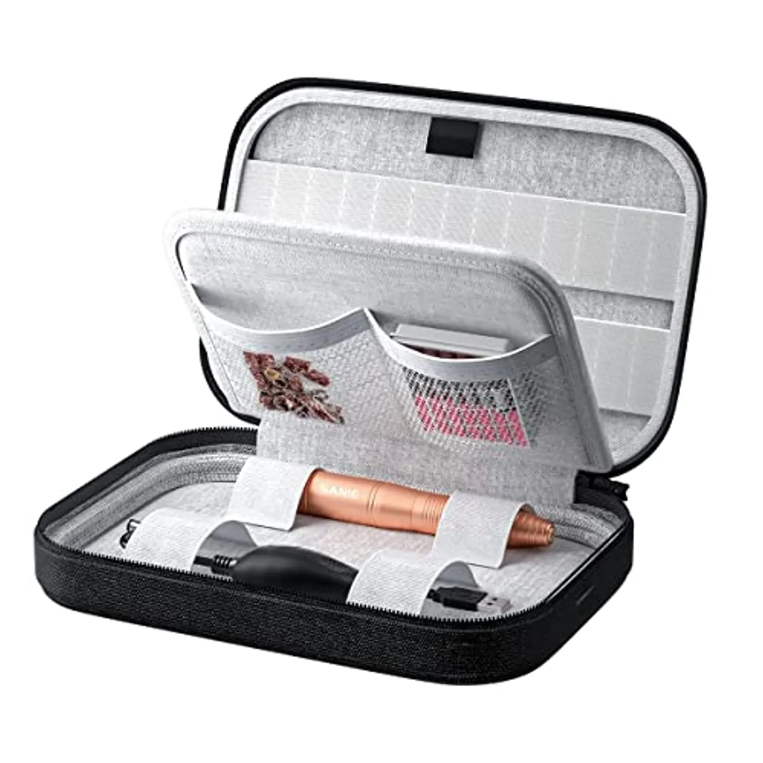 Sanie Electric USB Nail Drill with Organizer Case, Efile Nail Drill Machine for Acrylic Nails Professional, Portable Electrical Nail File Kit, Manicure Pedicure Polishing Shape Tools, Gold