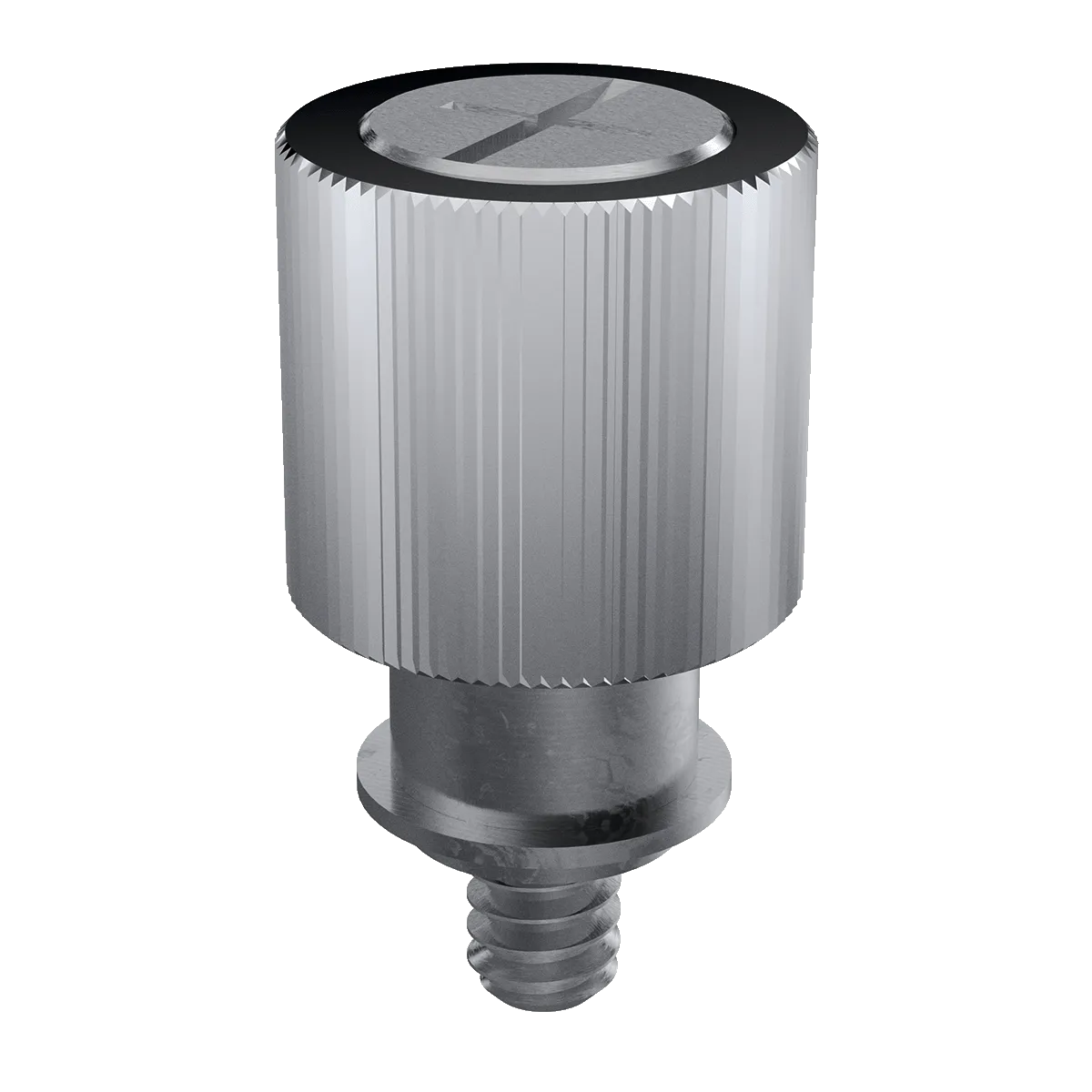 Self-Clinching Collar Base Panel Fastener, Knurled Head, Aluminum Knob, Steel Base, Stainless Screw, 1/4-20 x 2, 50 Pack
