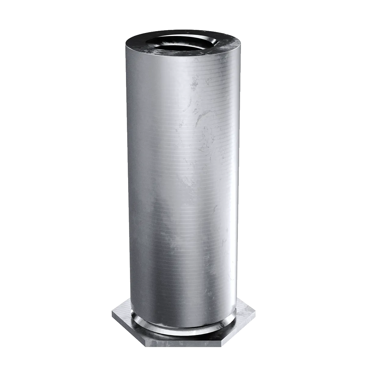 Self-Clinching Standoff, Thin Sheet, Steel, Zinc, 2-56 x 0.250, Full Thread, Hole Dia.: 0.166, 100 Pack