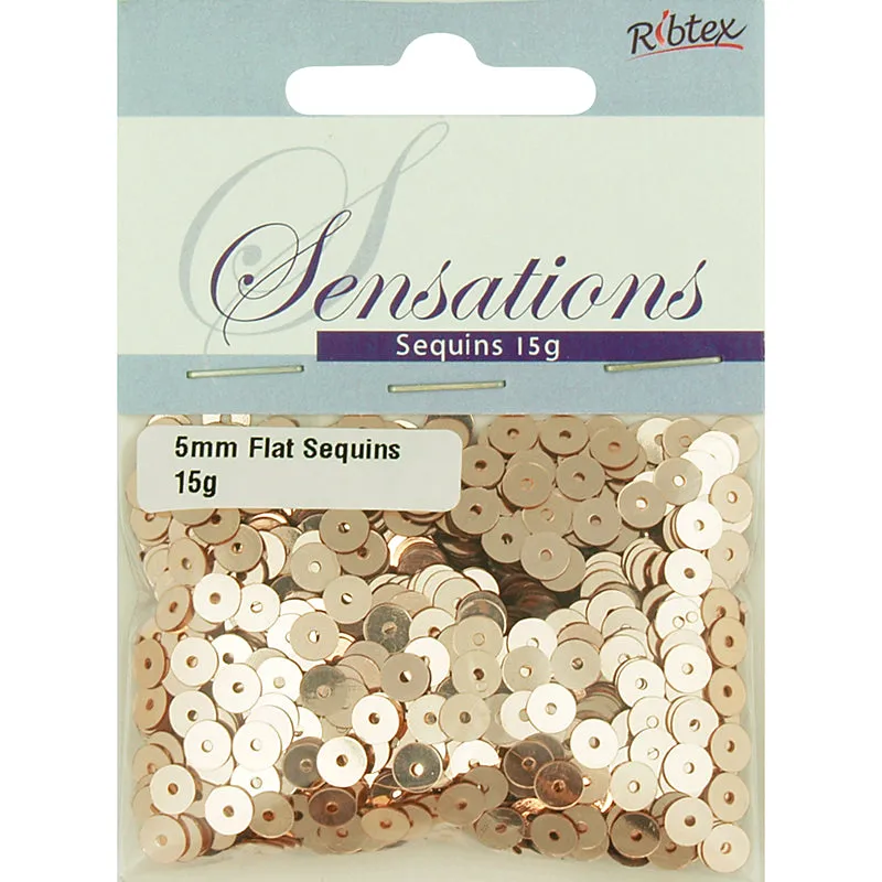 SENSATIONS SEQUINS FLAT GOLD 5MM 15G