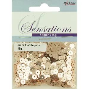 SENSATIONS SEQUINS FLAT GOLD 5MM 15G