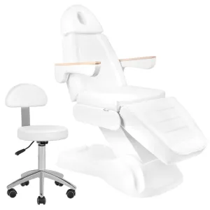 Sillon Electric Cosmetic Chair Lux 273B   Stool 304 White