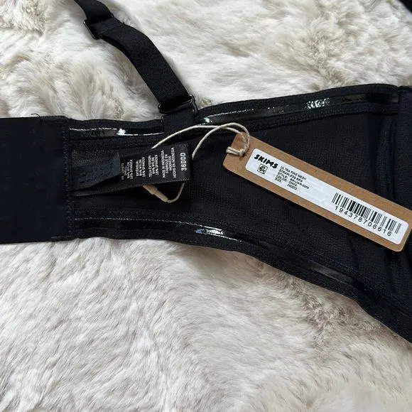SKIMS Ultra Fine Mesh Strapless Bra Onyx Size 36DDD
