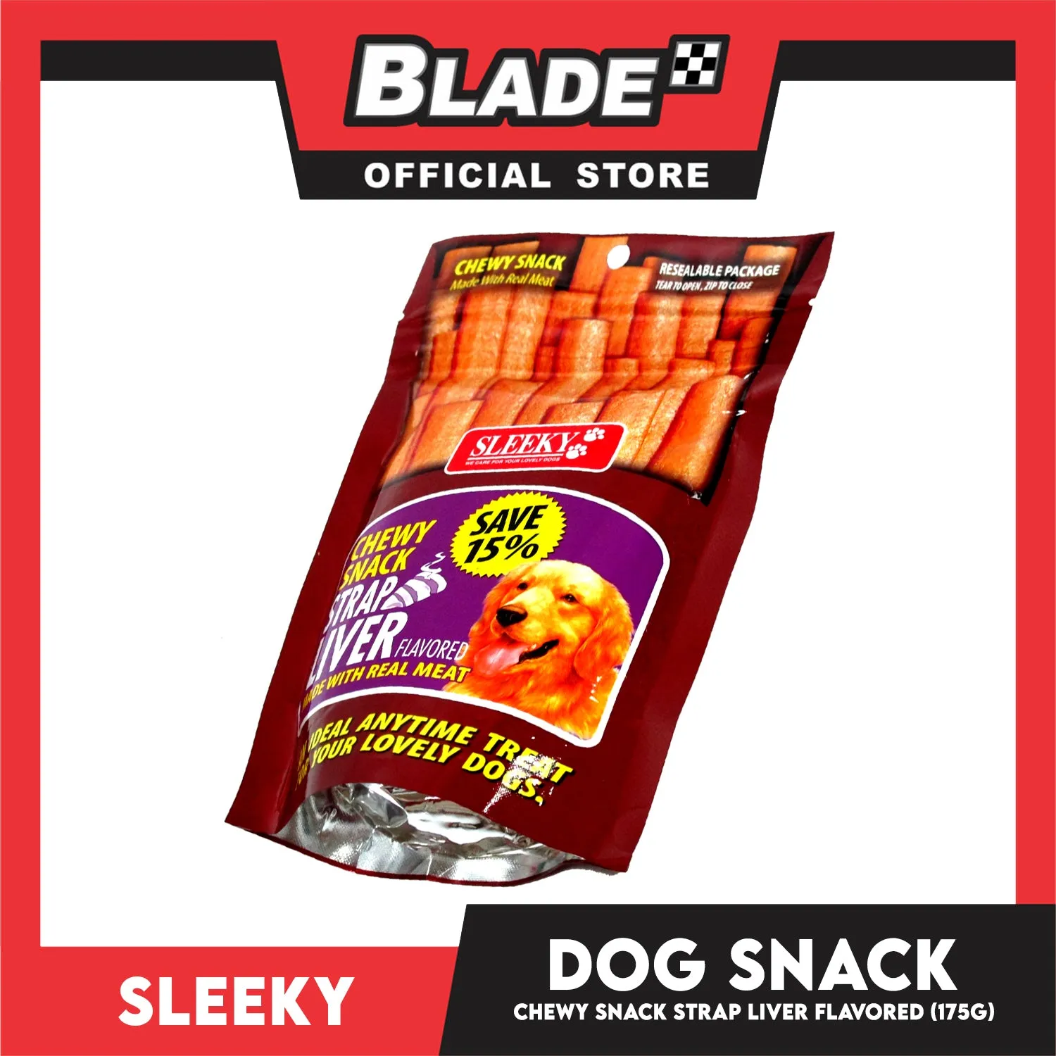 Sleeky Chewy Strap Liver Flavored 175g Dog Treats