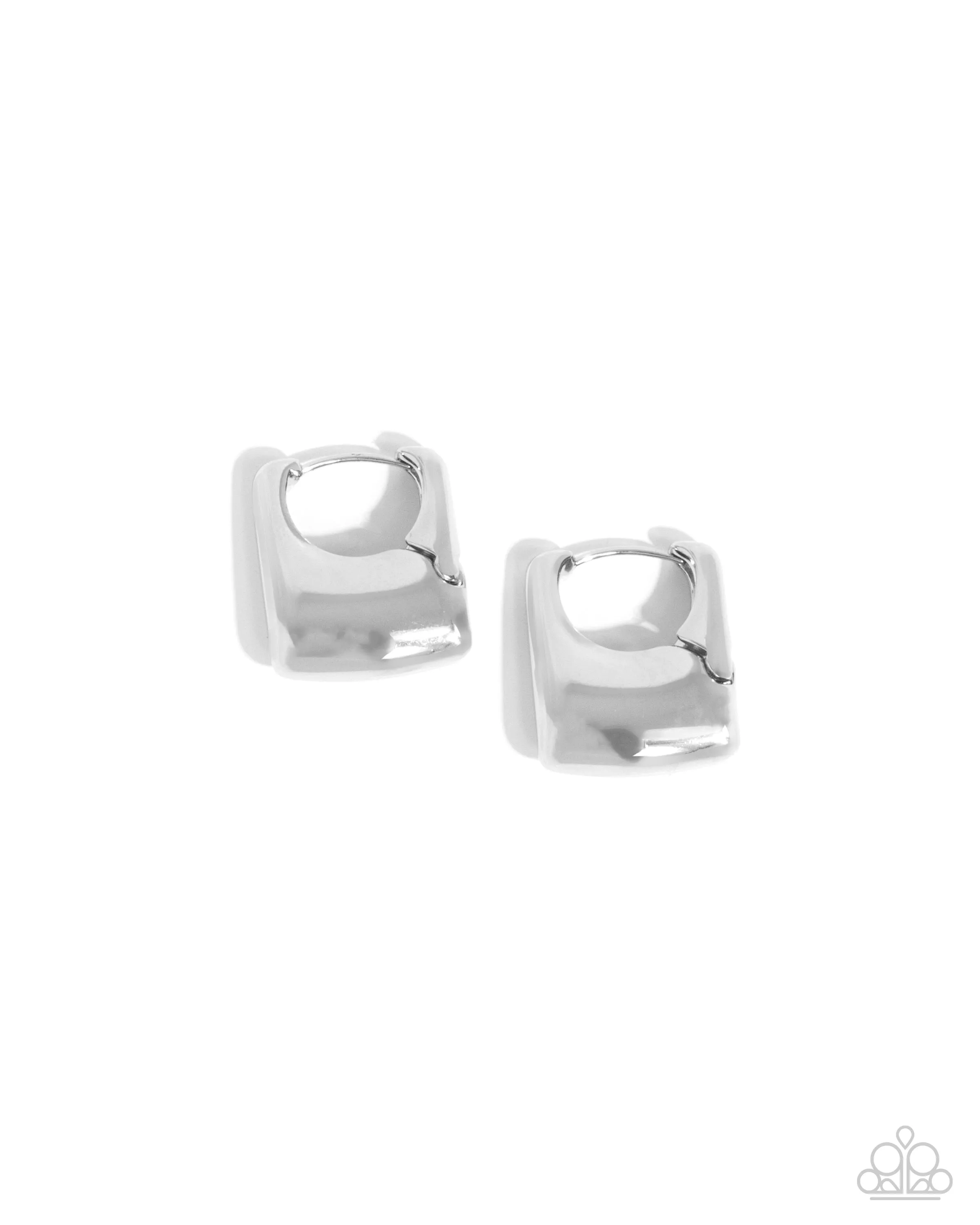 Square Symmetry - Silver Hoop Earring