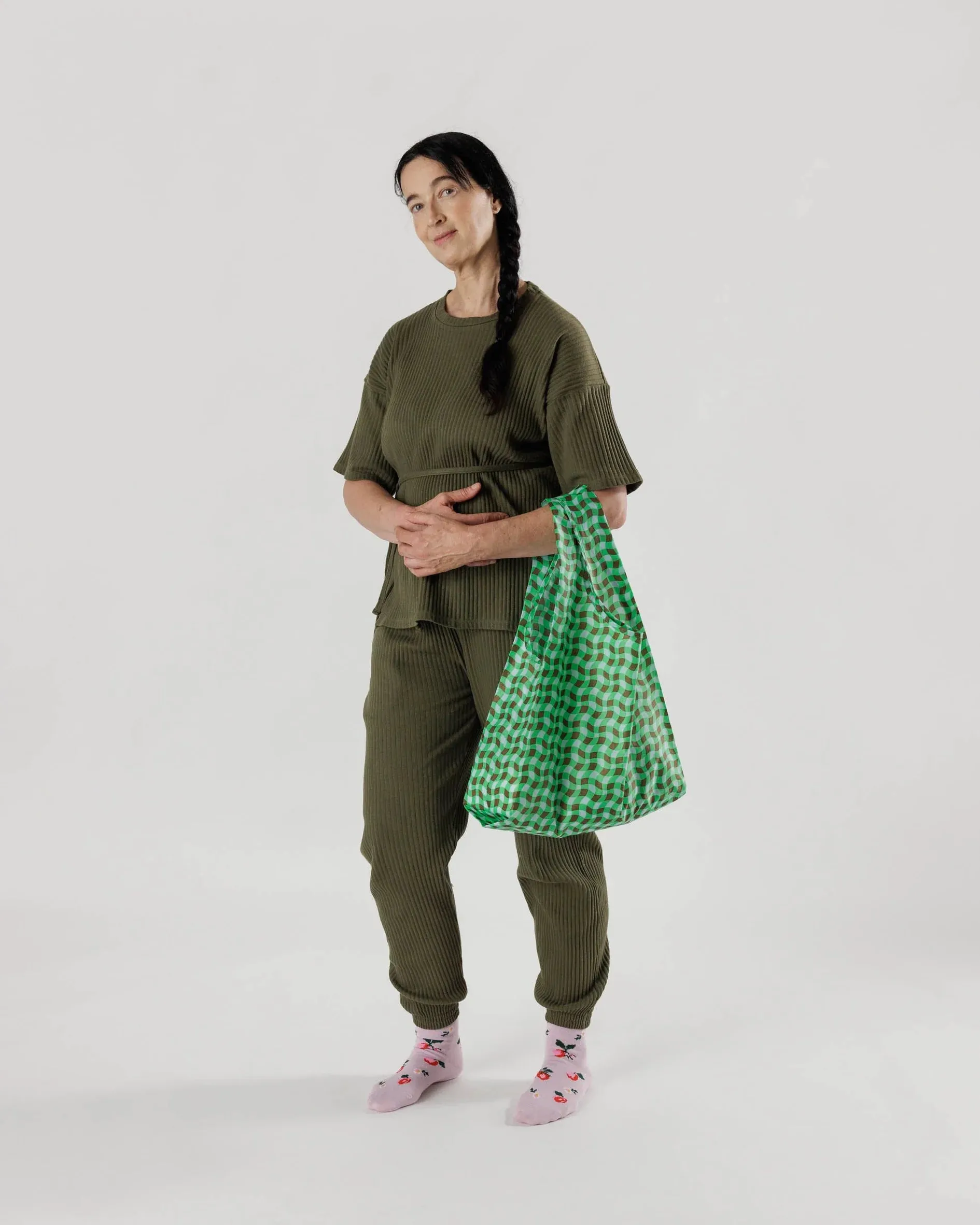 Standard Baggu - Wavy Gingham Green