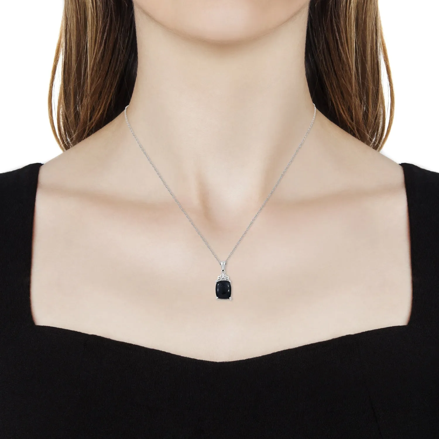 Sterling Silver 4.4 ct Australian VIVIANITE Cabochon Pendant with Magnetic Stainless 20" Chain