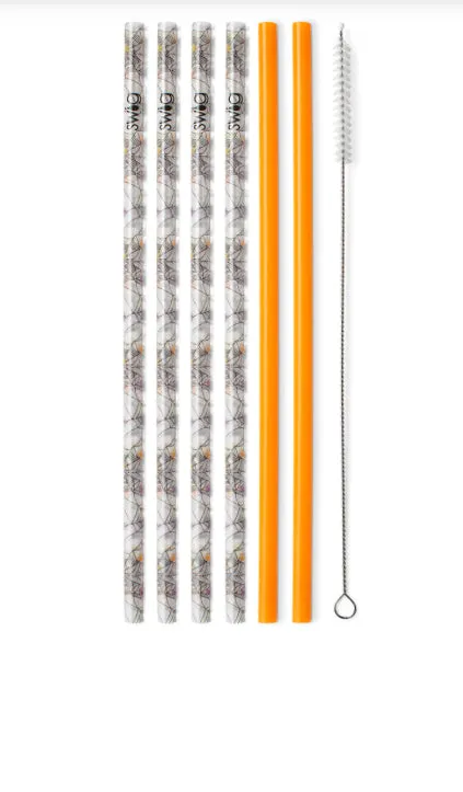 Swig Itsy Bitsy & Orange Reusable Straw Set