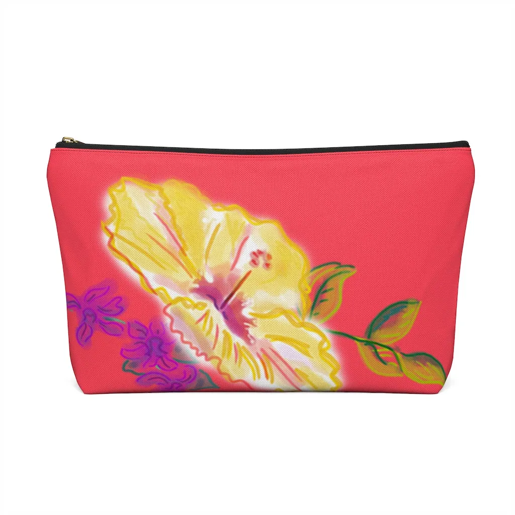 T-Bottom Accessory Bag:  Electric Yellow Hibiscus - Lipstick