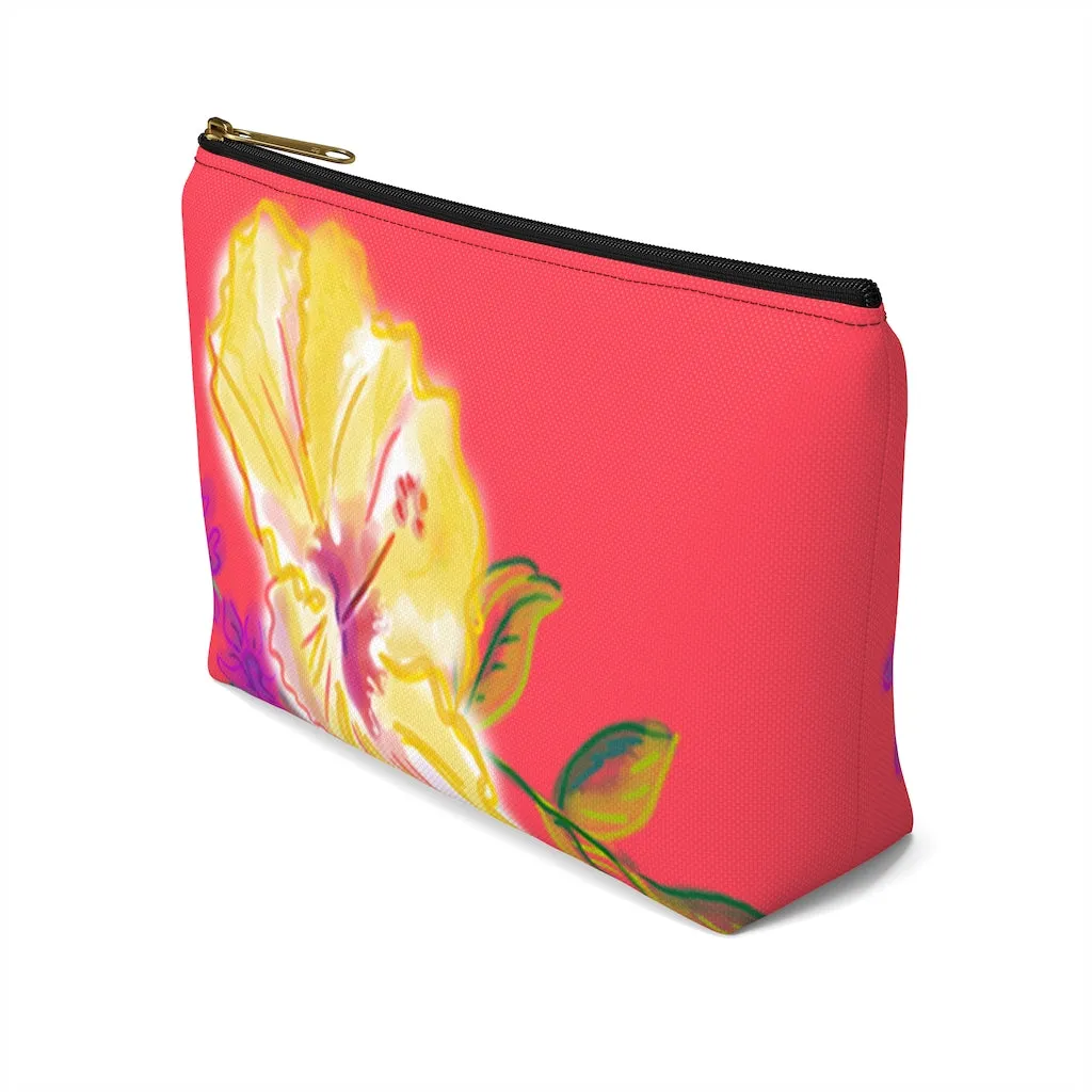 T-Bottom Accessory Bag:  Electric Yellow Hibiscus - Lipstick