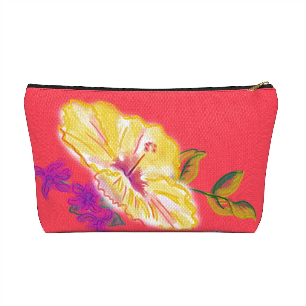 T-Bottom Accessory Bag:  Electric Yellow Hibiscus - Lipstick