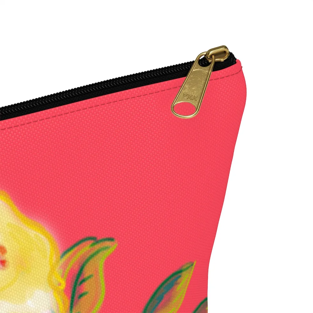 T-Bottom Accessory Bag:  Electric Yellow Hibiscus - Lipstick