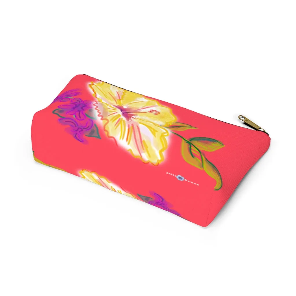 T-Bottom Accessory Bag:  Electric Yellow Hibiscus - Lipstick