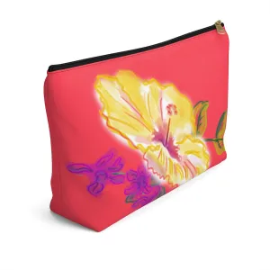 T-Bottom Accessory Bag:  Electric Yellow Hibiscus - Lipstick