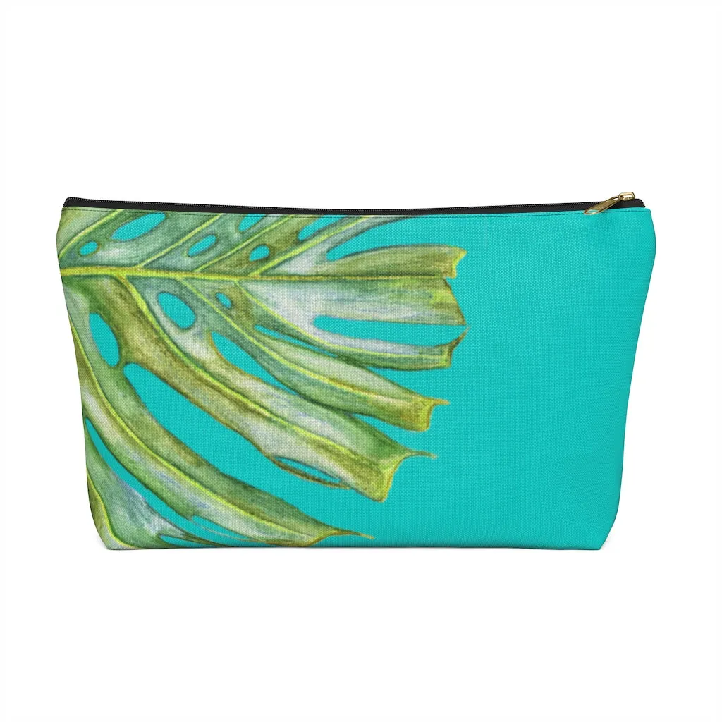T-Bottom Accessory Bag: Monstera  Leaf - Lanikai Blue