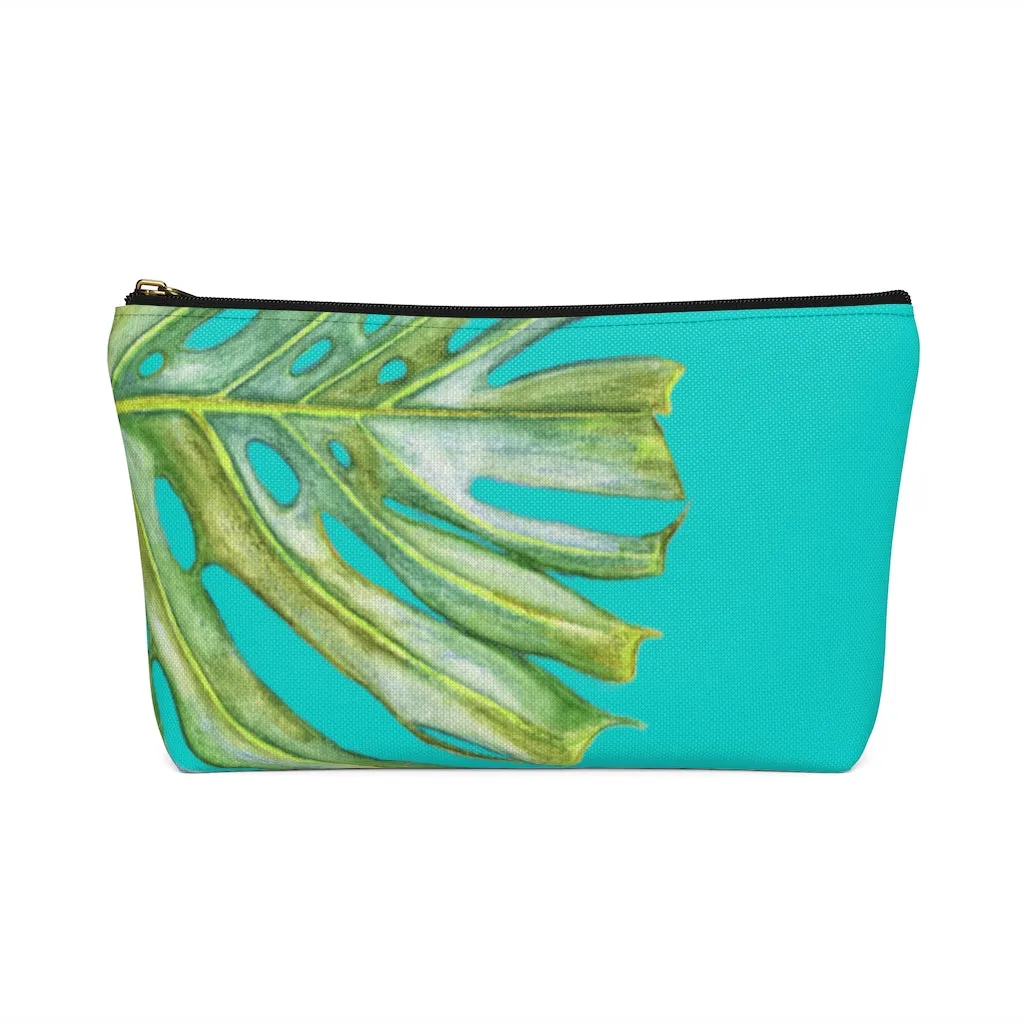 T-Bottom Accessory Bag: Monstera  Leaf - Lanikai Blue