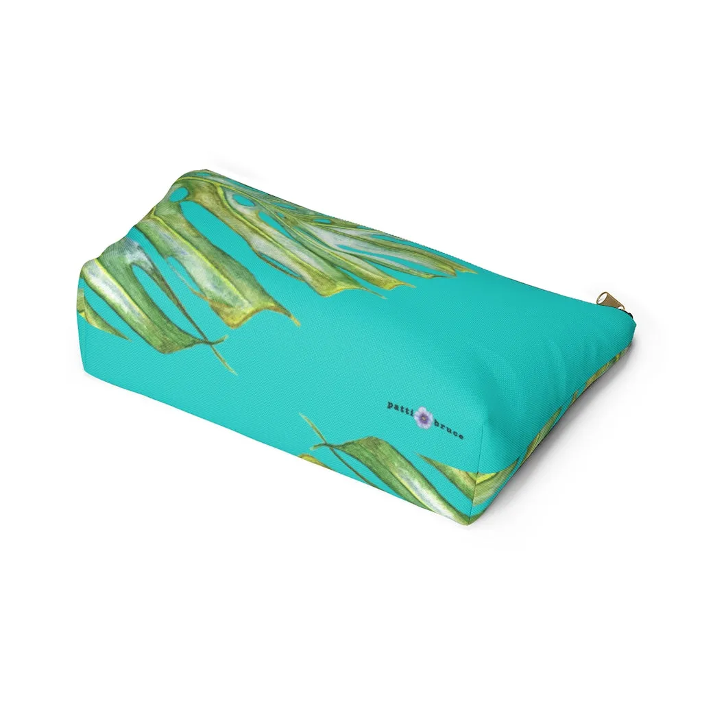 T-Bottom Accessory Bag: Monstera  Leaf - Lanikai Blue