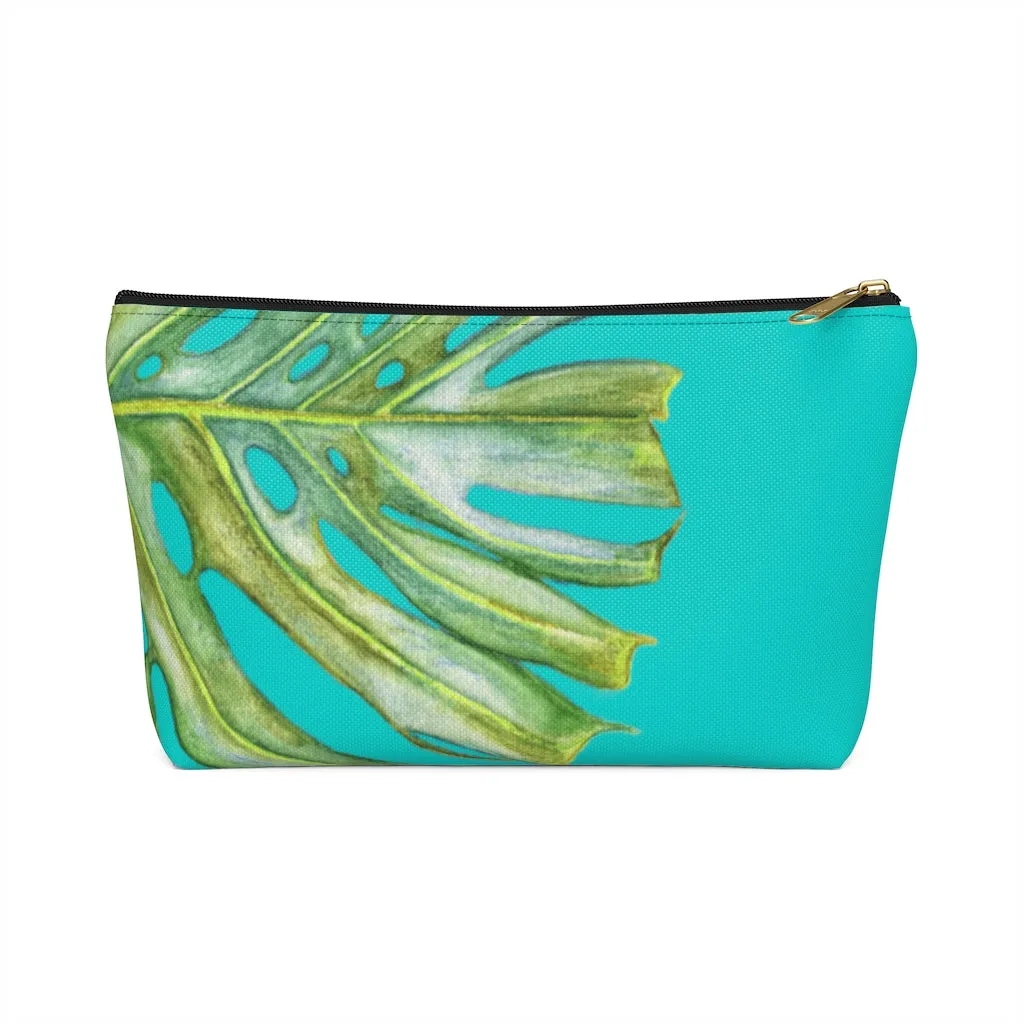 T-Bottom Accessory Bag: Monstera  Leaf - Lanikai Blue