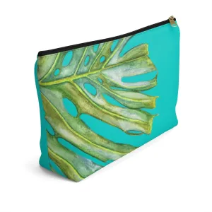 T-Bottom Accessory Bag: Monstera  Leaf - Lanikai Blue