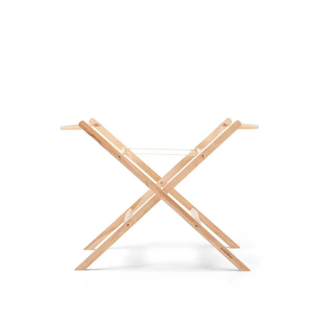THE LITTLE GREEN SHEEP Quilted Moses Basket and Static Stand Bundle - Terracotta Rice